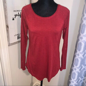 Red long sleeve bedazzled shirt
